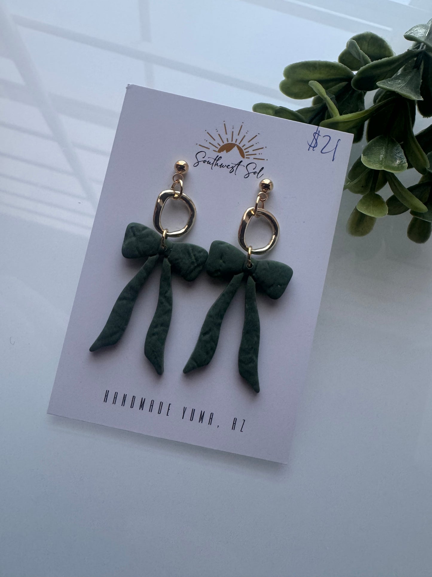 Green Bow Dangles