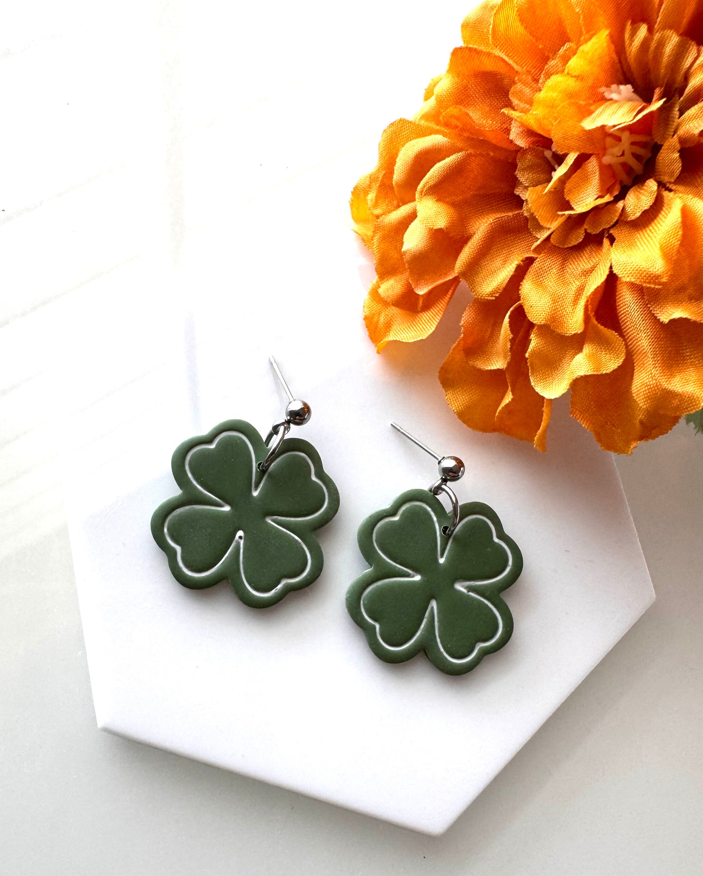 4H Inspired Clover Dangles - Ball Posts