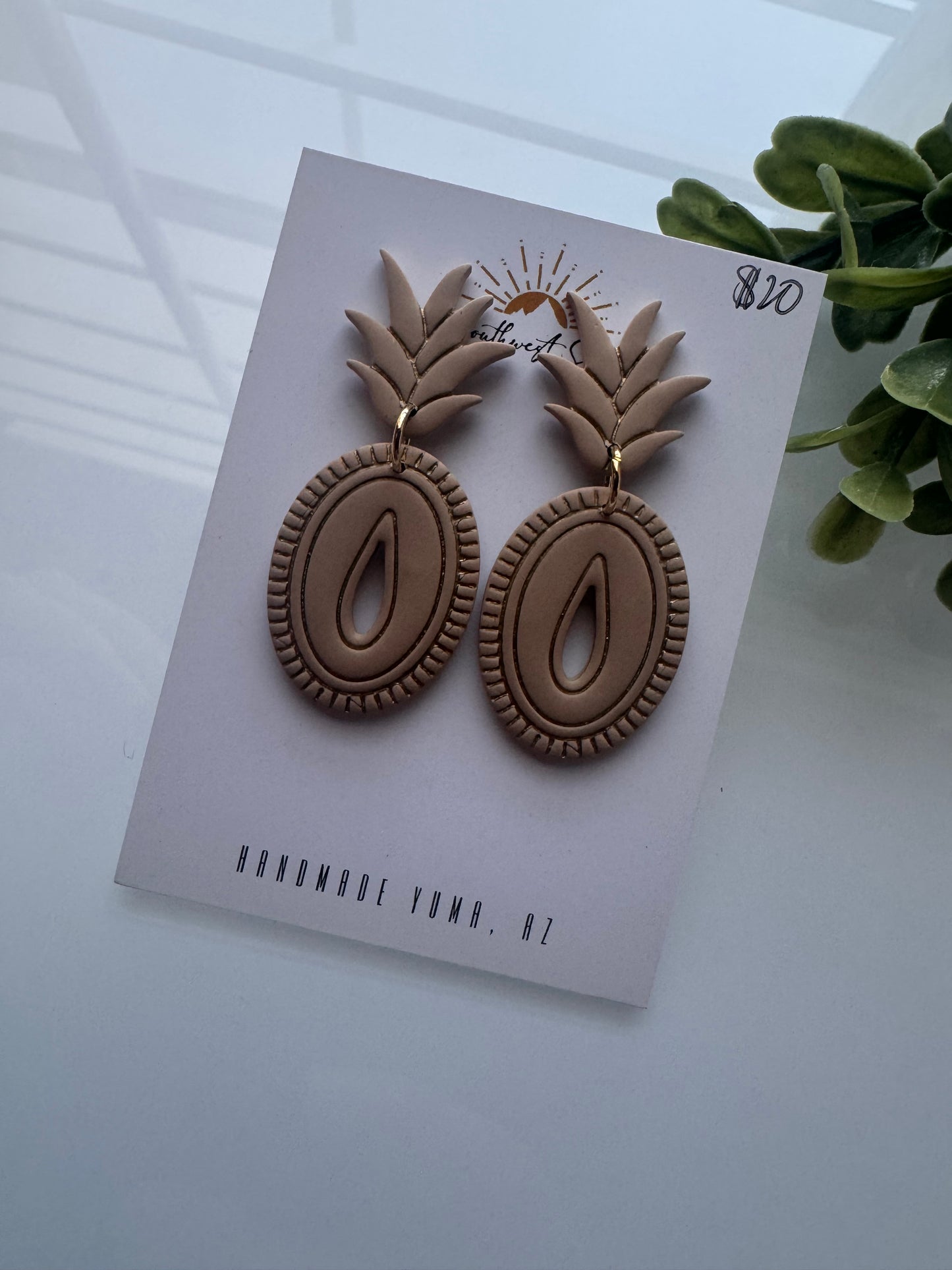 Tan Pineapple Dangles