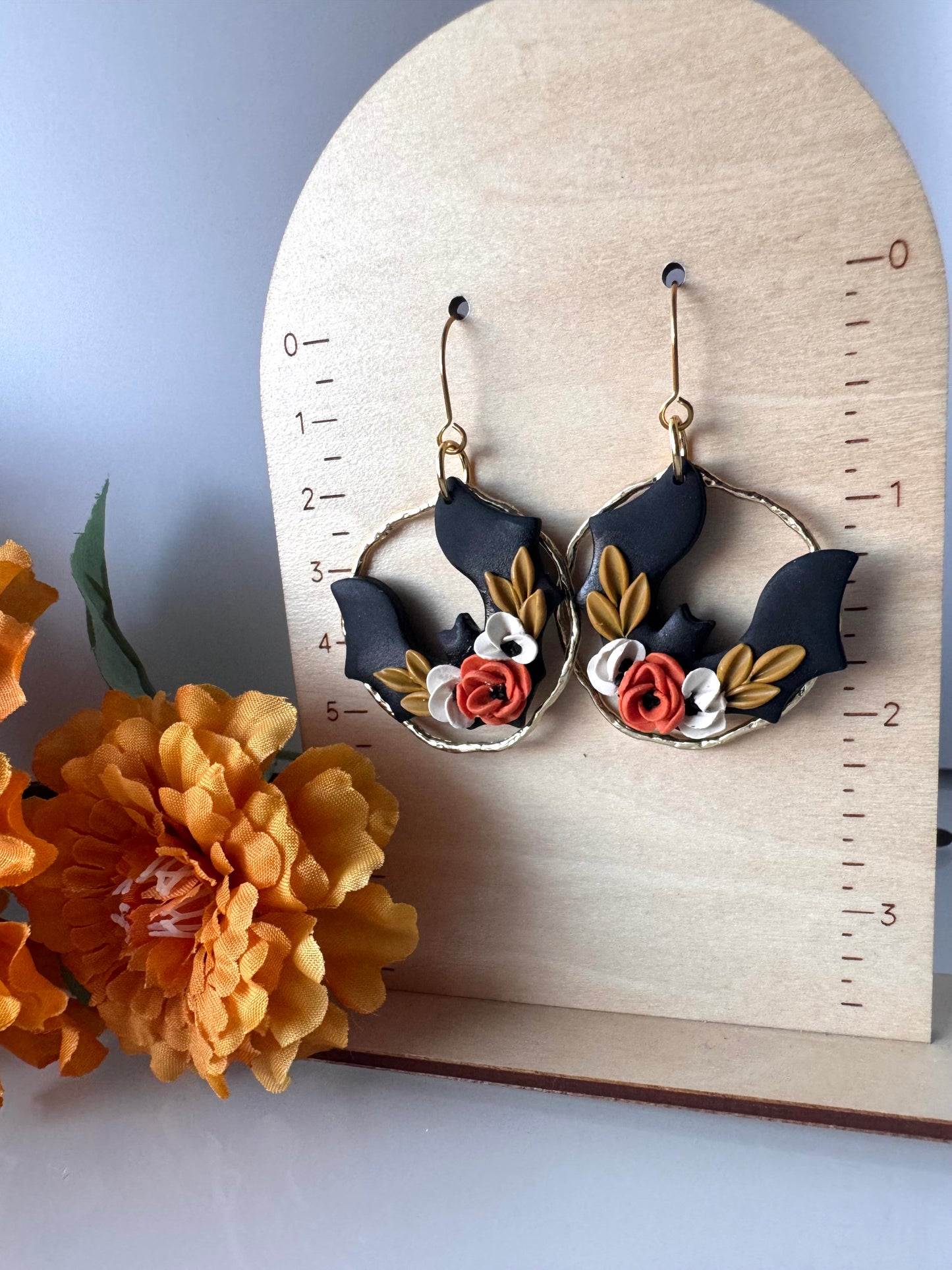 Floral Bat Dangle
