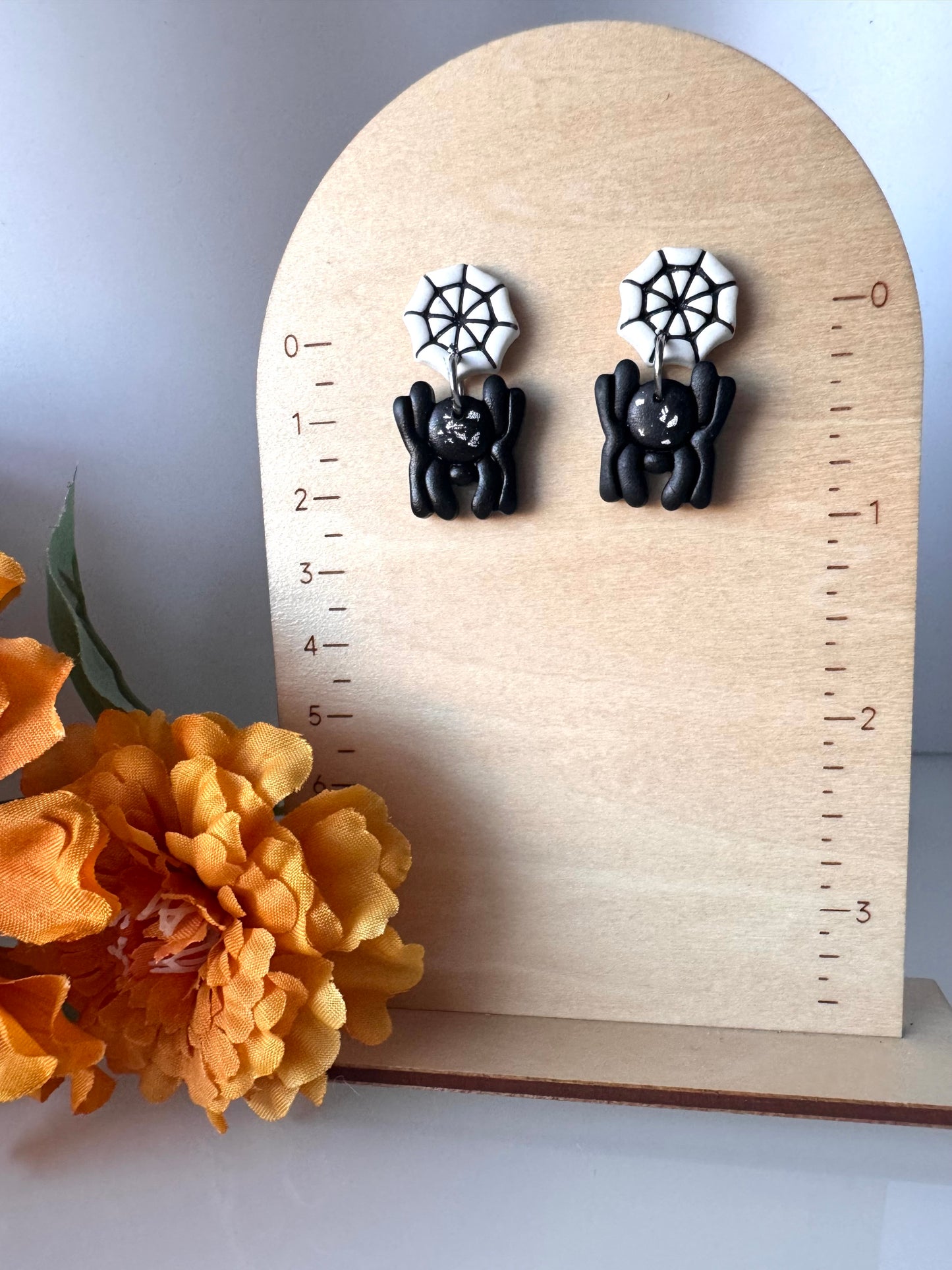 Spider and Web Stud Post Mini Dangle