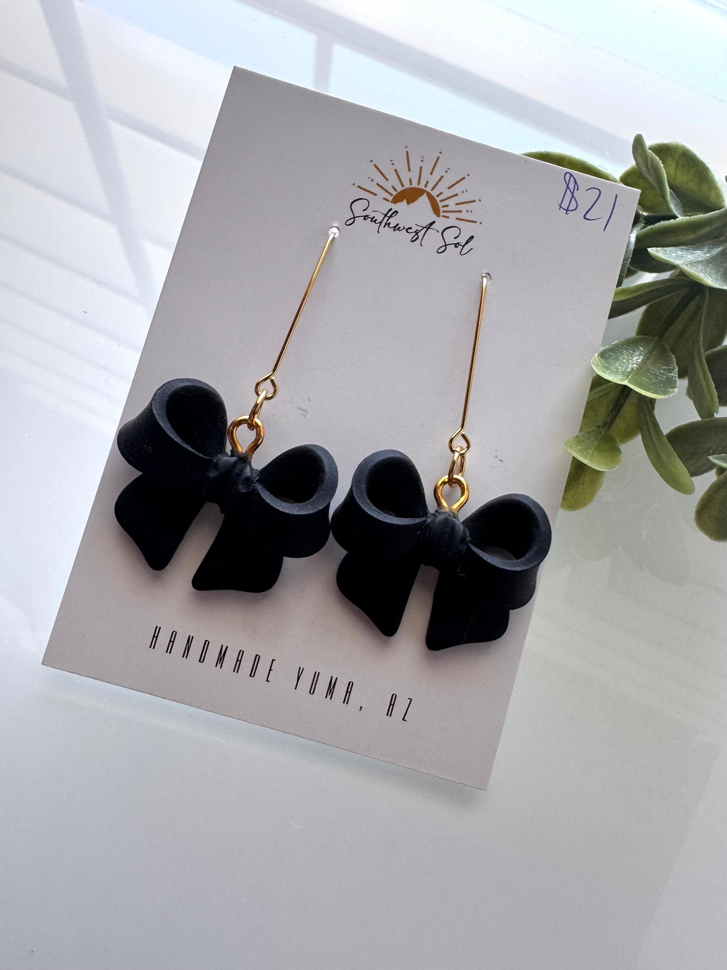 Black Bow Dangles