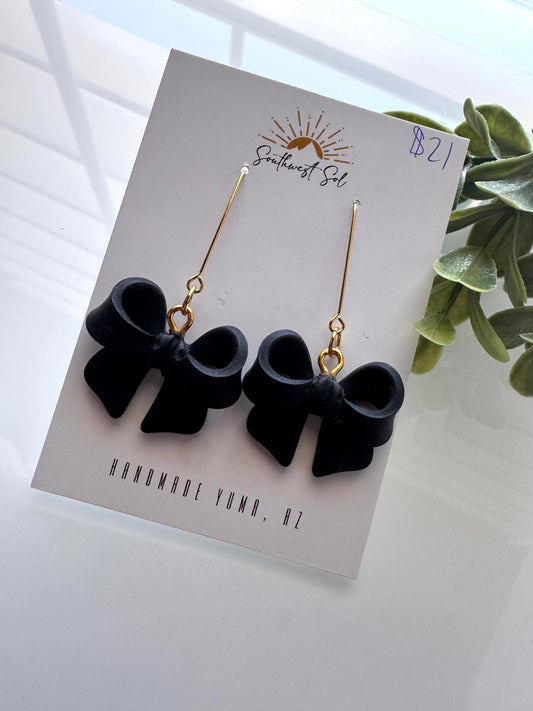 Black Bow Dangles