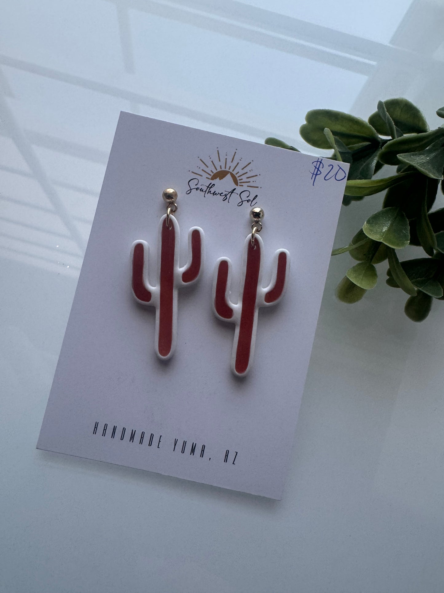 Orange Cactus Dangle