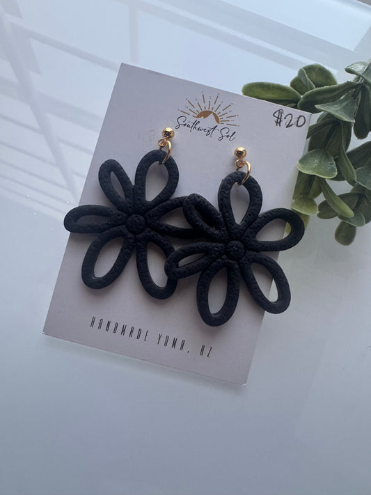 Black Flower Dangle