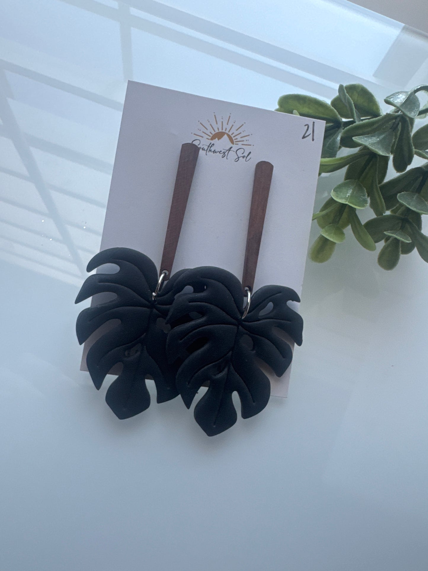 Black Monstera Dangle