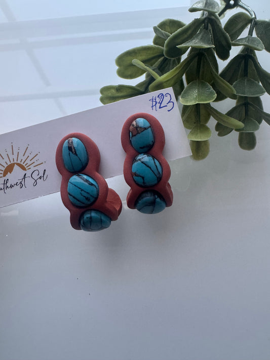 Faux Turquoise Huggies