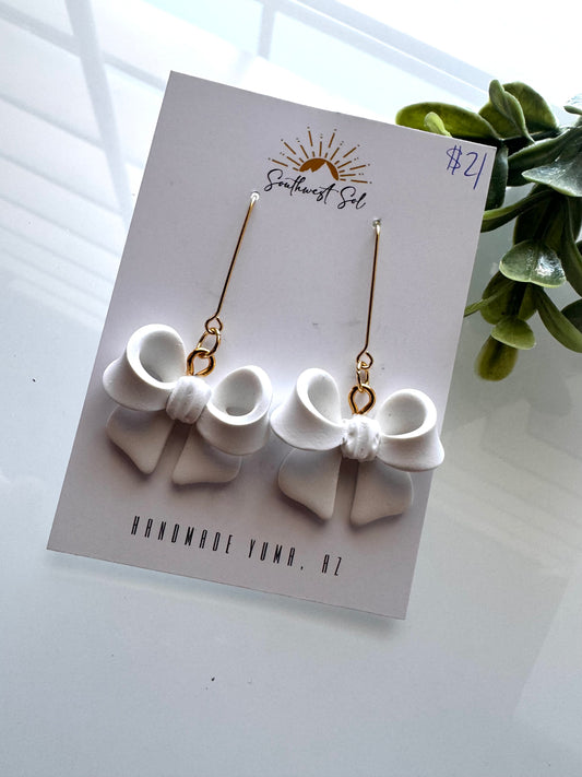 White Bow Dangles