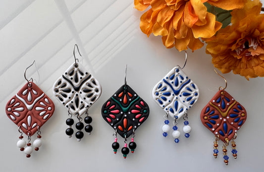 Talavera Tile Beaded Dangle - Choice of Color
