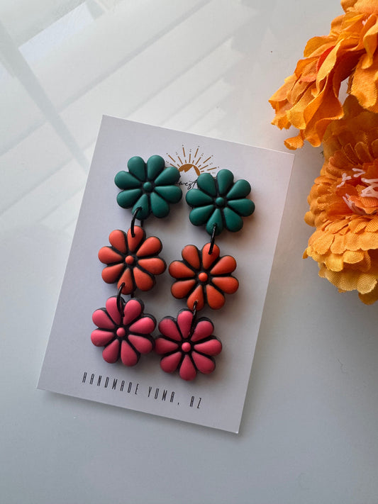 Talavera Tile Dangle - Black and Multi Colored