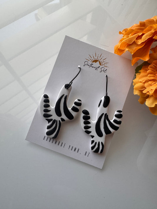 Talavera Tile Dangle - Black and White