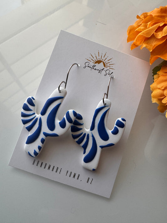 Talavera Tile Dangle - Blue and White