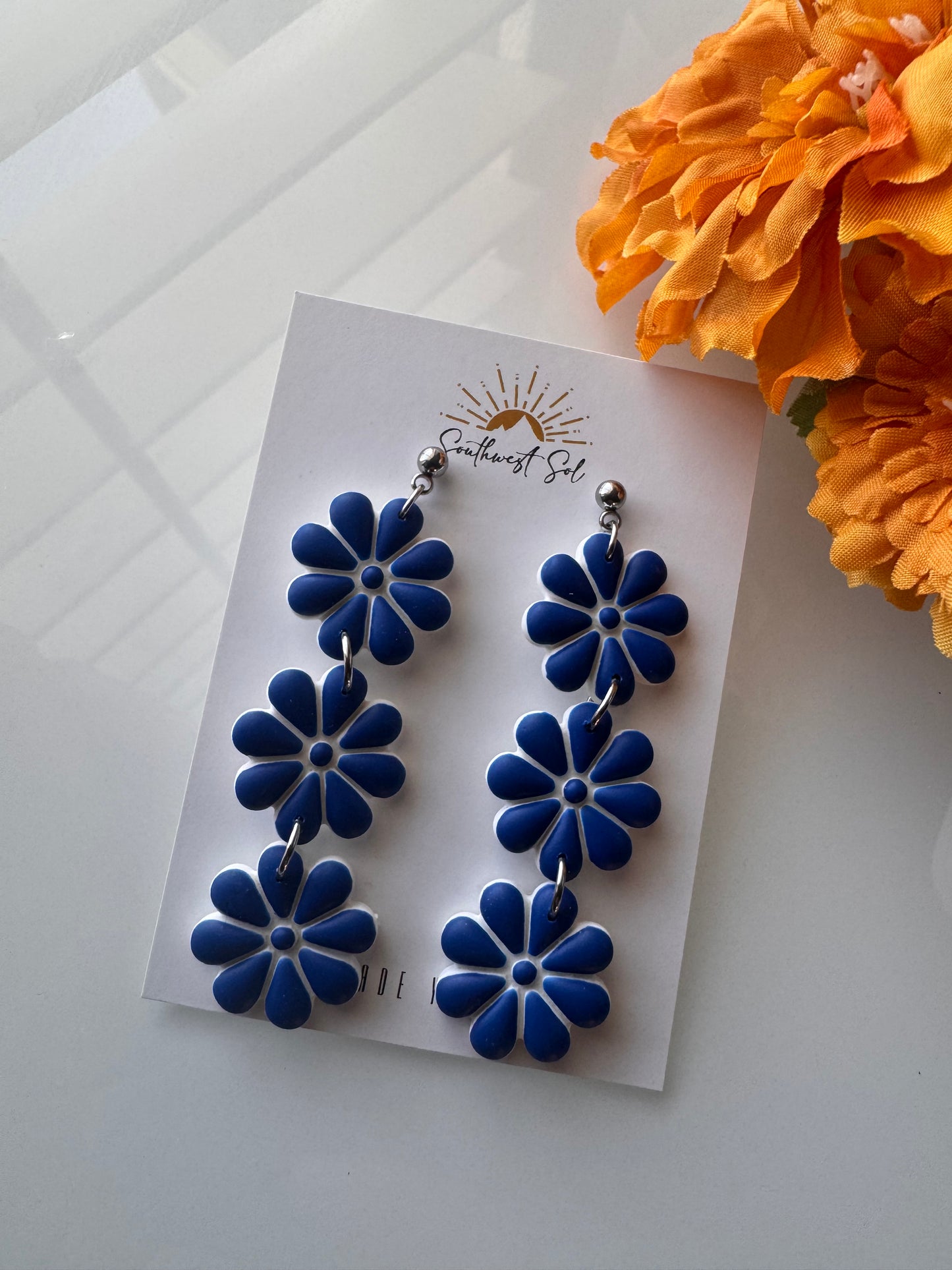 Talavera Tile Dangle - Blue and White