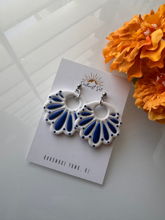 Talavera Tile Dangle - Blue and White