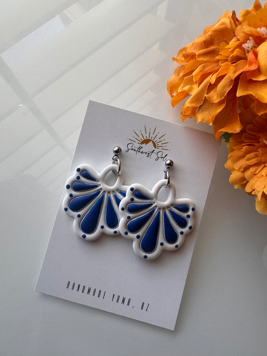 Talavera Tile Dangle - Blue and White